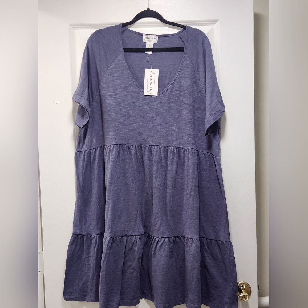 NWT For The Republic Tiered Babydoll Dress 2X